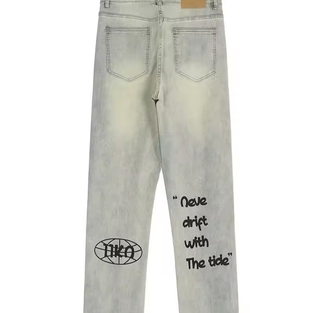 GRAFFITI STRAIGHT JEANS